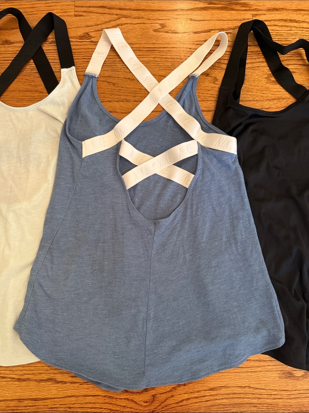 3 Nike Women’s Strappy Tank Tops – Black, Blue, White - Picture 6 of 6